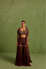 Load image into Gallery viewer, black garara cape set