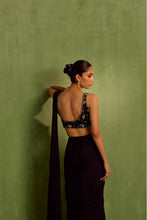 Load image into Gallery viewer, black pre draped saree