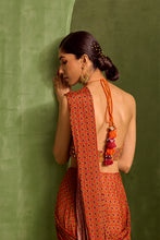 Load image into Gallery viewer, rust pre drpaed saree