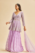 Load image into Gallery viewer, LILAC OMBRE PEPLUM SHARARA