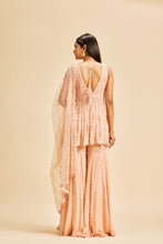 Load image into Gallery viewer, PEACH PEPLUM GARARA SET