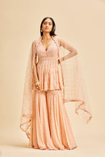 Load image into Gallery viewer, PEACH PEPLUM GARARA SET