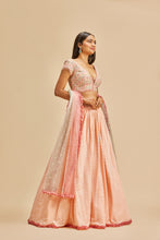 Load image into Gallery viewer, BLUSH PINK GATHERED LEHENGA SET
