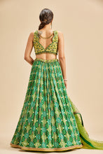 Load image into Gallery viewer, BOTTLE GREEN BADHNI LEHENGA SET