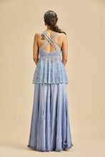 Load image into Gallery viewer, INK BLUE OMBRE SHARARA SET