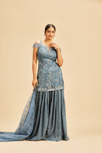 Load image into Gallery viewer, DARK GREY SHARARA SET