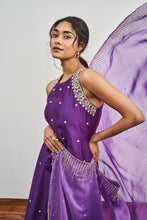 Load image into Gallery viewer, PURPLE KALIDAAR WITH PURPLE X DIRTY LILLAC SHADED DUPATTA
