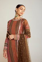 Load image into Gallery viewer, Olive Green Round Neck Straight Kurta Pant Set