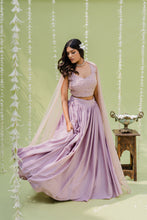 Load image into Gallery viewer, Lilac Embroidered Lehenga Set