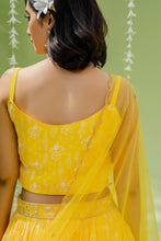 Load image into Gallery viewer, Sunny Yellow Printed Embroidered Lehenga Set