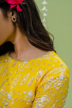 Load image into Gallery viewer, Sunny Yellow Printed Embroidered Sharara Set