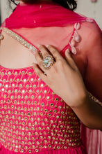 Load image into Gallery viewer, Fuschia Pink Pleated Embroidered Anarkali Set