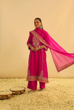 Load image into Gallery viewer, Mayra - Hotpink Long Kurta with Palazzo & Dupatta