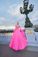 Load image into Gallery viewer, Neon Pink Sequin Lehenga Set