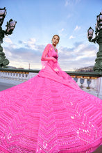 Load image into Gallery viewer, Neon Pink Sequin Lehenga Set