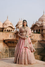 Load image into Gallery viewer, Jannah - Pink Lehenga Set with Blouse & Dupatta