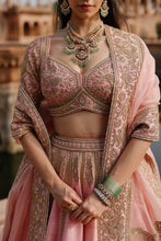 Load image into Gallery viewer, Jannah - Pink Lehenga Set with Blouse & Dupatta