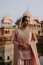 Load image into Gallery viewer, Tasnim - Pink Kurta Set with Sharara & Dupatta