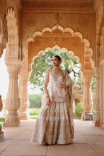 Load image into Gallery viewer, Shabnam - Daisy Ivory Kurta Set with Sharara & Dupatta
