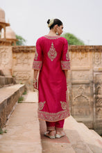 Load image into Gallery viewer, Arwa - Hot Pink Long Kurta Set with Salwar & Dupatta