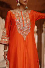 Load image into Gallery viewer, Umaira - Burnt Orange Long Kurta Set with Salwar & Dupatta