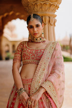 Load image into Gallery viewer, Nusrat - Hot Pink Kali-in-Kali Lehenga Set with Blouse & Dupatta