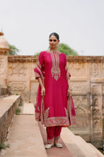 Load image into Gallery viewer, Arwa - Hot Pink Long Kurta Set with Salwar & Dupatta