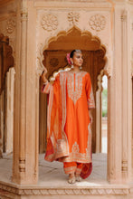 Load image into Gallery viewer, Umaira - Burnt Orange Long Kurta Set with Salwar & Dupatta