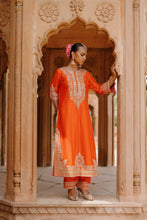 Load image into Gallery viewer, Umaira - Burnt Orange Long Kurta Set with Salwar & Dupatta