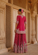 Load image into Gallery viewer, Maysam - Hot Pink Kurta Set with Sharara & Dupatta