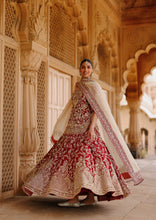Load image into Gallery viewer, Merab - Deep Red Kurta Set with Lehenga & Dupatta