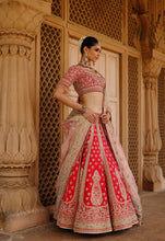 Load image into Gallery viewer, Nusrat - Hot Pink Kali-in-Kali Lehenga Set with Blouse & Dupatta
