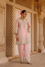 Load image into Gallery viewer, Elaya - Pink Short Kurta Set with Matching Salwar & Dupatta