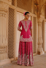 Load image into Gallery viewer, Maysam - Hot Pink Kurta Set with Sharara & Dupatta