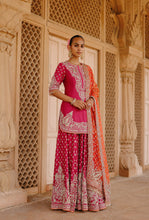 Load image into Gallery viewer, Maysam - Hot Pink Kurta Set with Sharara & Dupatta