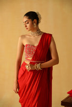 Load image into Gallery viewer, RUMAAN Draped Saree with Blouse & Belt