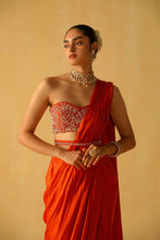 Load image into Gallery viewer, RUMAAN Draped Saree with Blouse & Belt