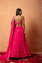 Load image into Gallery viewer, Pink Hand Embroidered Lehenga Set