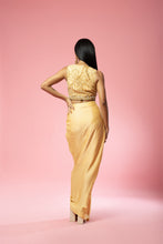 Load image into Gallery viewer, Golden hand-embroidered dhoti set