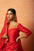 Load image into Gallery viewer, Red Hand Embroidered Kurta Set