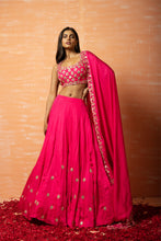 Load image into Gallery viewer, Pink Hand Embroidered Lehenga Set