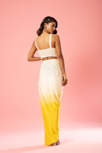 Load image into Gallery viewer, Ivory yellow ombre dhoti set