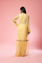 Load image into Gallery viewer, Golden hand-embroidered dhoti set