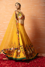 Load image into Gallery viewer, Yellow 3D Lehenga Set