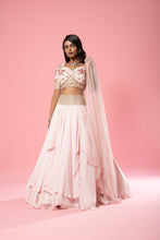 Load image into Gallery viewer, Basby pink organza lehenga set