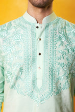 Load image into Gallery viewer, Sea Green Embroidered Kurta and Pant