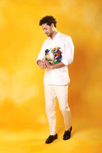 Load image into Gallery viewer, White Embroidered Beach Shirt