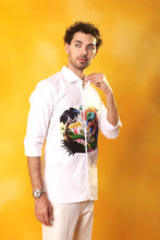 Load image into Gallery viewer, White Embroidered Beach Shirt
