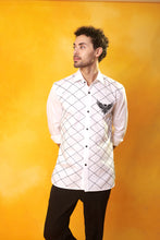 Load image into Gallery viewer, White Shirt All over front embroidery with bird embroidery