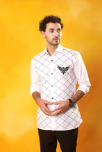 Load image into Gallery viewer, White Shirt All over front embroidery with bird embroidery